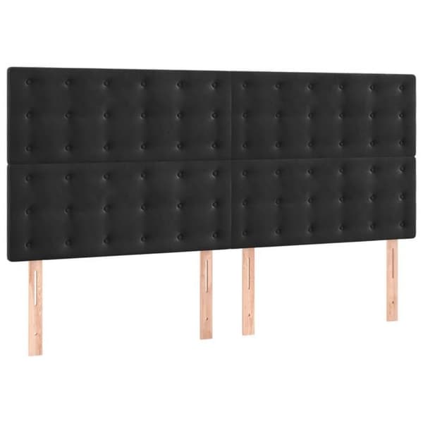 Maison Exclusive - Sängyn runkopatja ja patja Musta 200x200 cm Sametti
