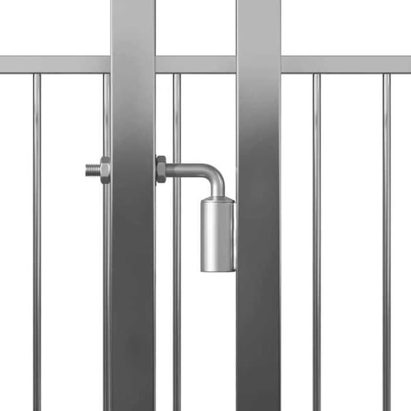 Udendørs hundehus - Eksklusivt hus - 200 x 400 x 100 cm - Robust stål - Låselig dør Silver