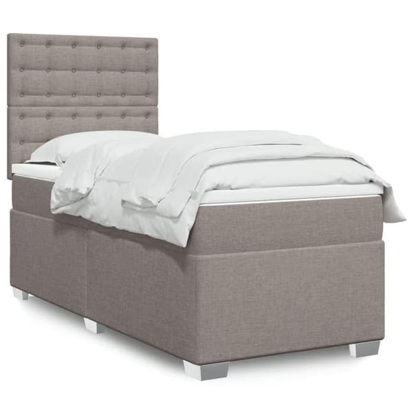 Maison Exclusive - Sängyn lattisija ja taupe-välinen patja 80x200 cm Kankaat