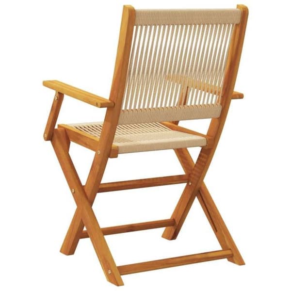 Maison Exclusive - Fällbara stolar 8 delar Beige Massivt Akaciaträ beige