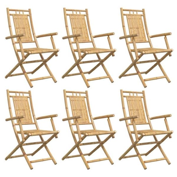 Maison Exclusive - Fällbara stolar 6 stycken 53x66x99 cm Bambus