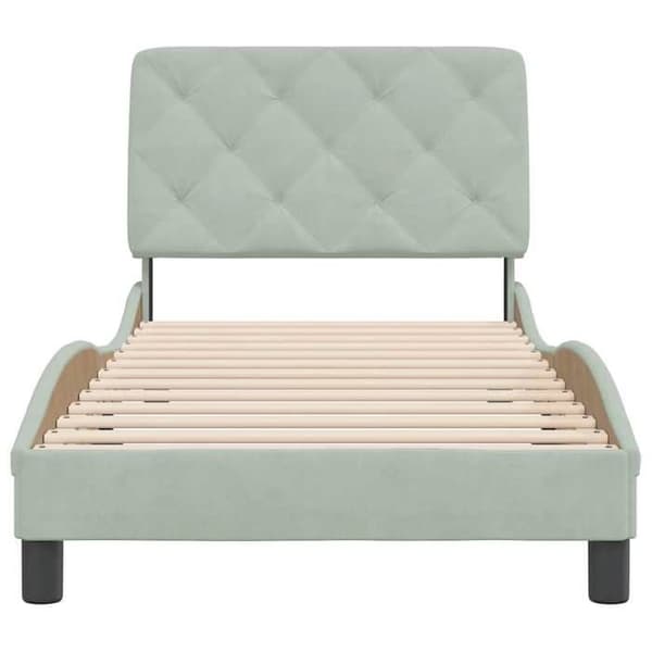 Maison Exclusive - Sängram utan madrass ljusgrå 80x200 cm sammet
