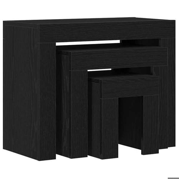 Maison Exclusive - 3 stk. nesteborde i sort eg 61 x 30 x 50 cm