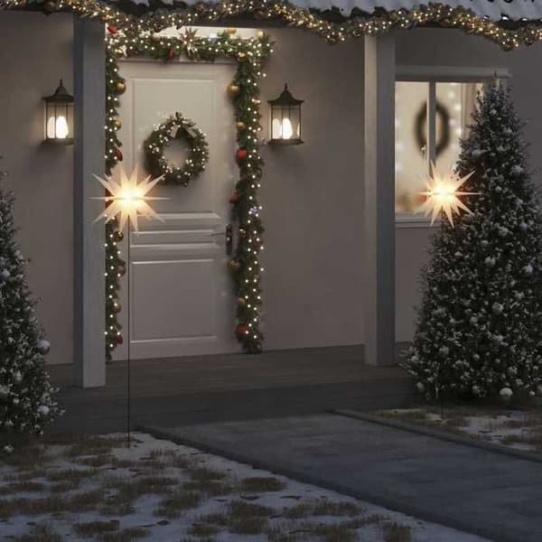 Maison Exclusive - Julbelysning med vikbar vit LED-pinne 57 cm