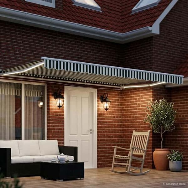 Maison Exclusive - Manuell rullgardinsram med LED-lampor