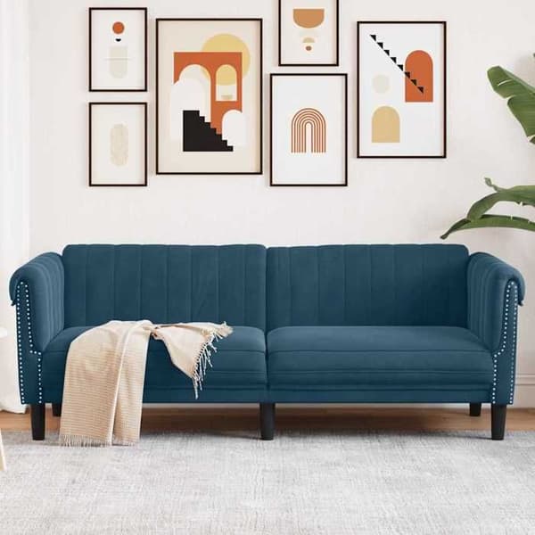 Maison Exclusive - 3-personers sofa i blå velour