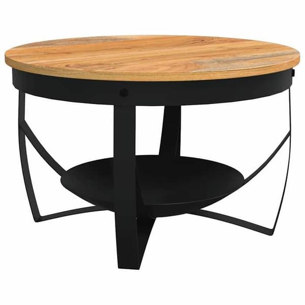Bord - EKSKLUSIV HUS - Ø68 x 43 cm - Massiv akacie - Jernben - Industriel stil