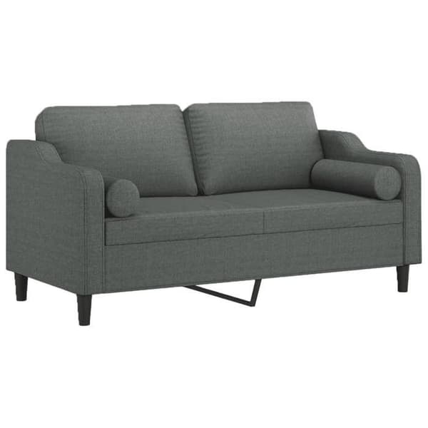Soffa 2 platser - Maison Exclusive - mörkgrå - tyg 100% polyester - robust metallram mörkgrå