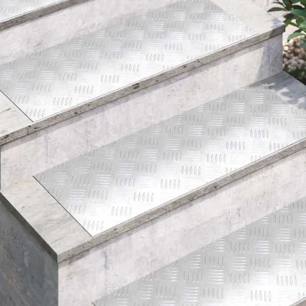 Maison Exclusive - Nez de marche 2 pc 80 x 30 cm Silver Aluminium Rektangulär