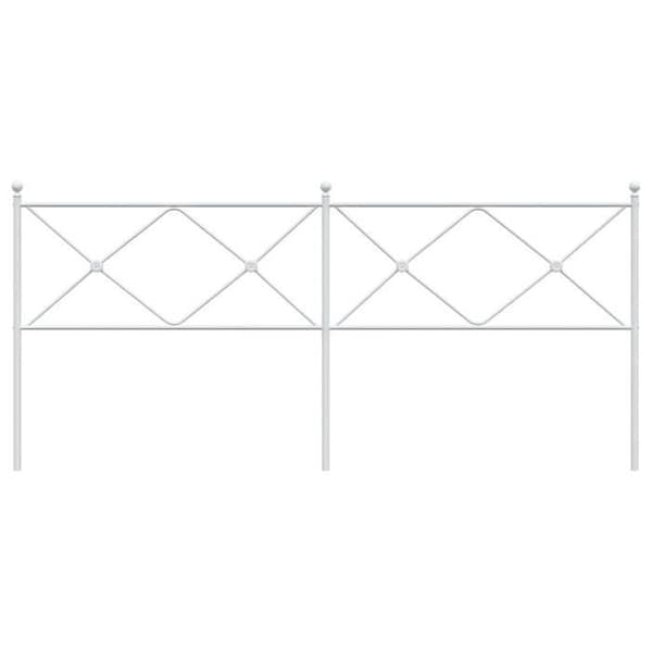 Hovedgærde - EKSKLUSIV HUS - 193 cm - hvid metal - robust stål - stabile ben Vit