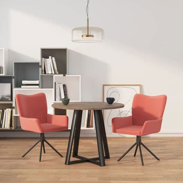 Maison Exclusive - Snurrstolar för matbord, set om 2, Rosa Sammet