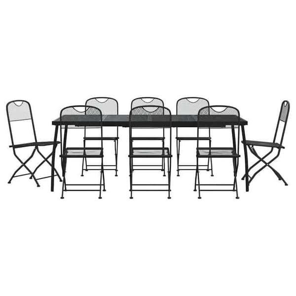 Maison Exclusive - Trädgårdsset 9 delar antracit metall nät