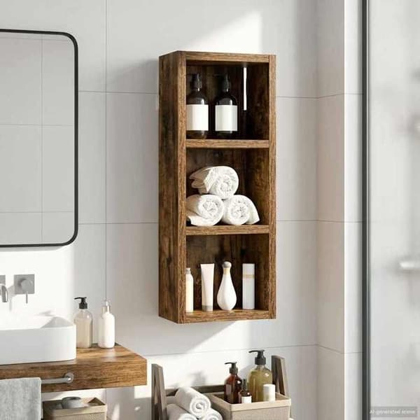 Maison Exclusive - Vægskab til badeværelse Røget Eg 20 x 10 x 50 cm