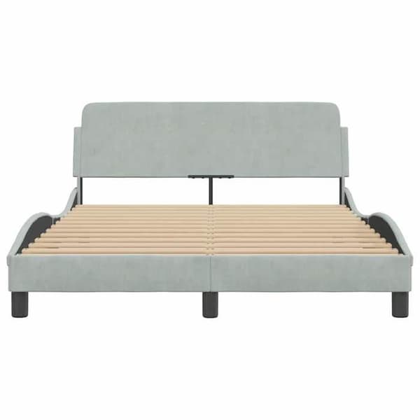 Maison Exclusive - Dover sengestel lys grå 140x190 cm velour ljusgrått