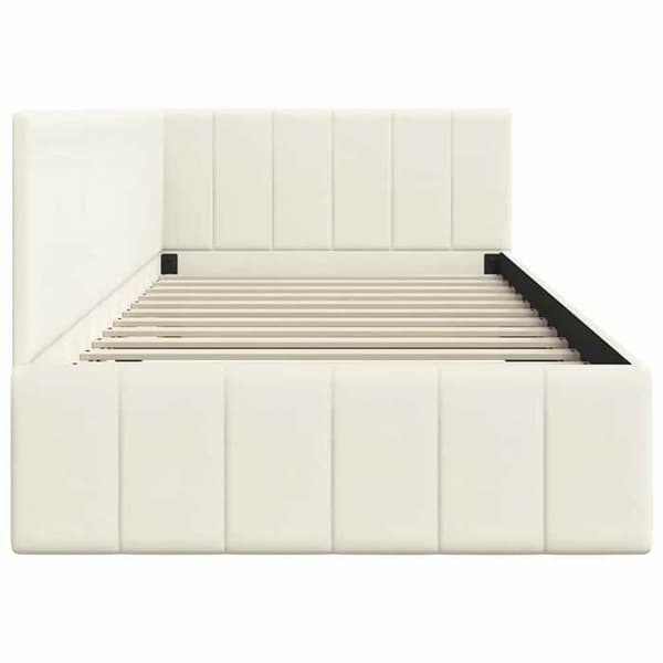 Maison Exclusive - Hörnsängram Creme 100 cm x 200 cm Sammet