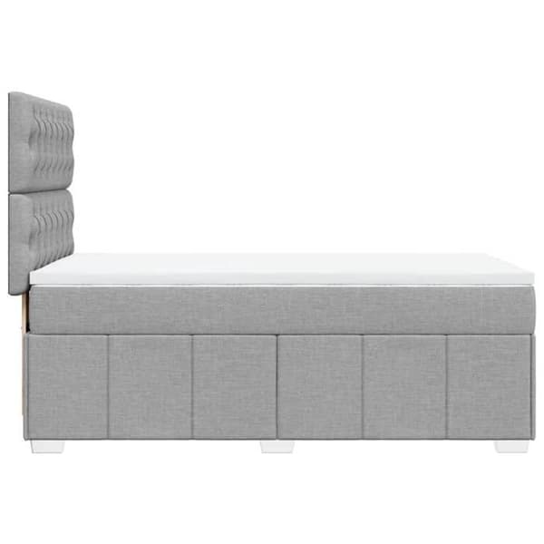 Maison Exclusive - Sengebund med lameller og madras Lys grå 90x200 cm Stof