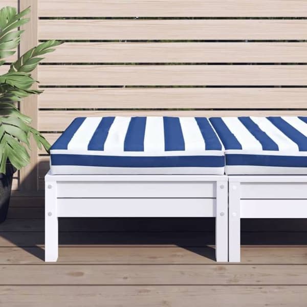 Maison Exclusive - Kudde av pall blå/vit rand 60x60x8 cm tyg Blå och vit