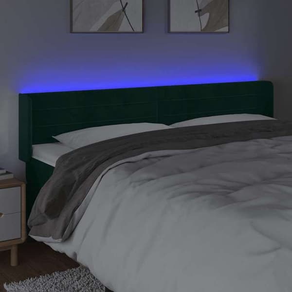 Maison Exclusive - LED-pääty vihreä 183x16x78/88 cm sametti mörkgrön