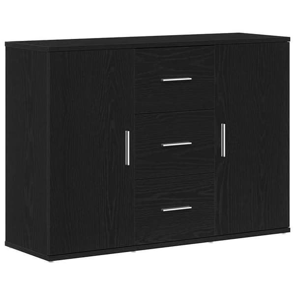 Maison Exclusive - Buffet i sort egetræ 91x29,5x65 cm i ingeniørtræ