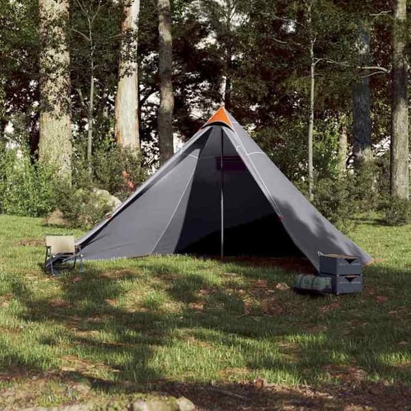 Maison Exclusive - Perhe-teltta tipi 7 hengelle harmaa ja oranssi vedenpitävä