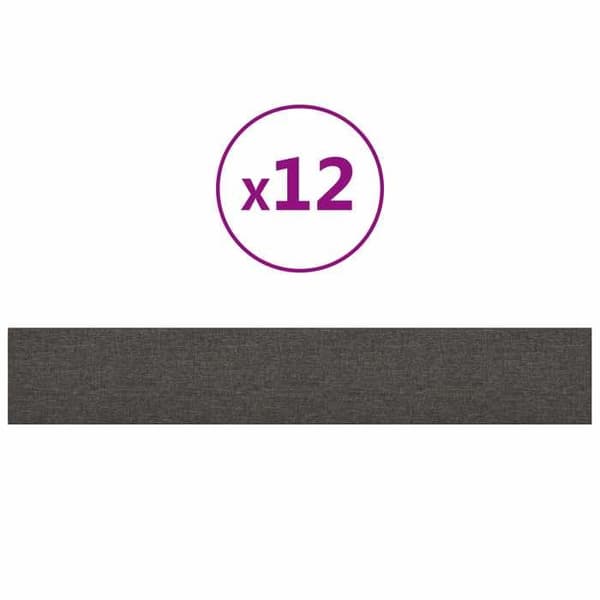 Maison Exclusive - Väggmonterad sänggavel 12 pc 90 x 15 cm Mörkgrå tyg Mörkgrå