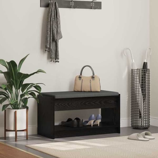 Maison Exclusive - Entréebænk Sort Eg 83 x 38 x 45 cm