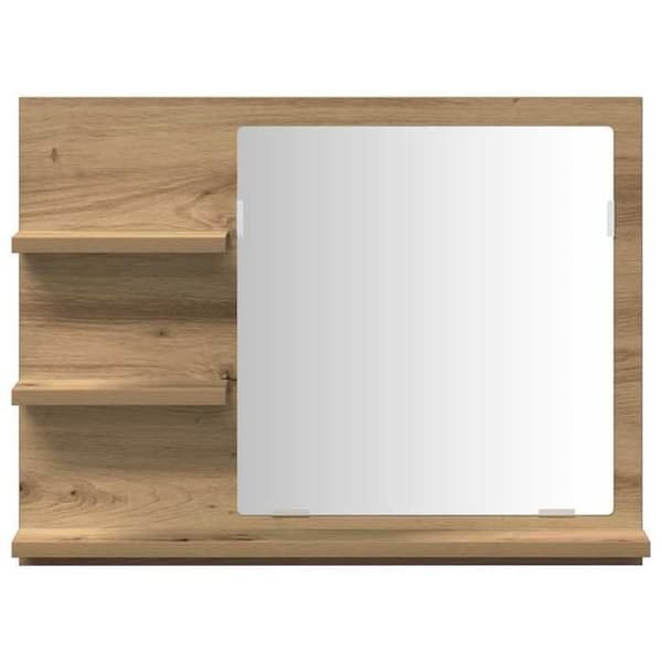Maison Exclusive - Spejlskab badeværelse egetræ håndlavet 60x10,5x45 cm