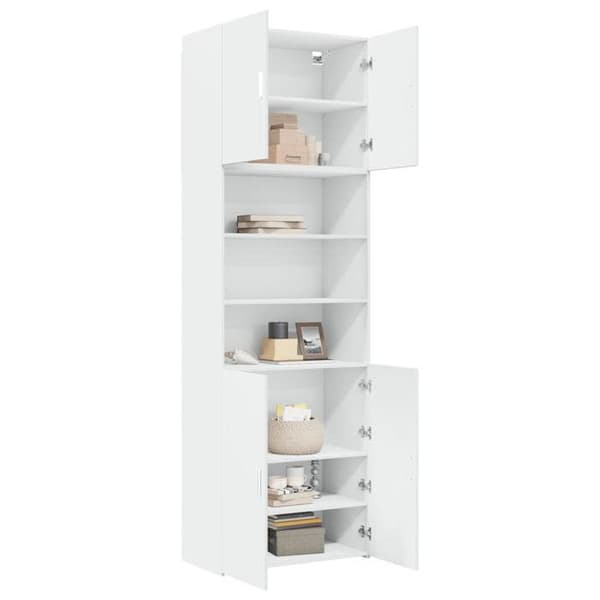Maison Exclusive - Høj hvid buffet 80x42,5x249 cm ingeniørtræ Vit