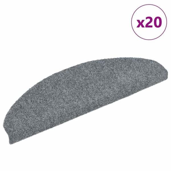 Maison Exclusive - Selvklæbende trappe tæpper 20 stk 65 x 21 x 4 cm Lys grå Halvmåne Stor