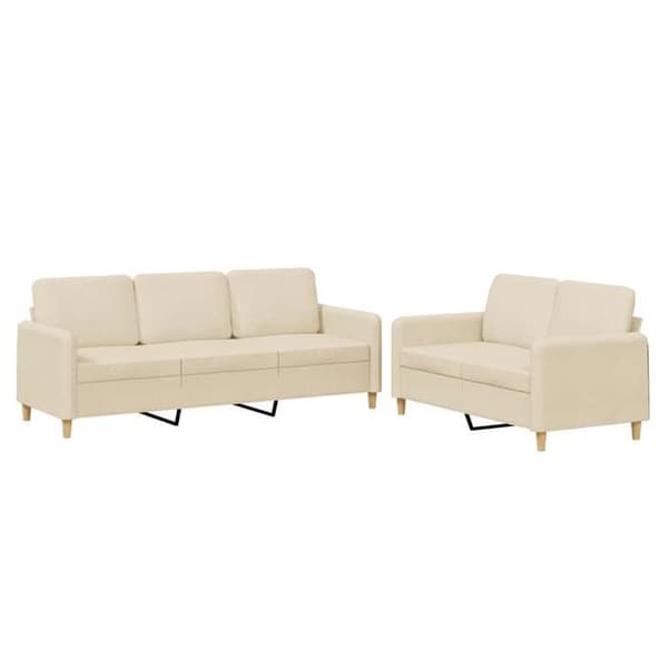 Maison Exclusive - Sæt af 2 sofaer med puder Creme Stof