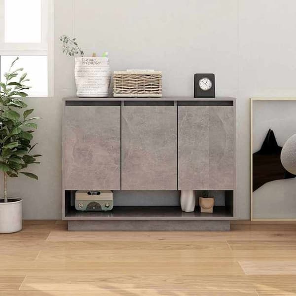 Maison Exclusive - Buffé Grå betong 97x31x75 cm Ingenjörsträ