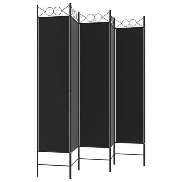 Maison Exclusive - Avskiljande vägg 6 paneler Svart 240x200 cm Tyg