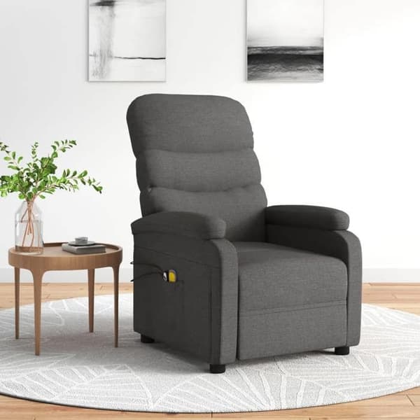 Maison Exclusive - Mørkegrå massage elektrisk stol i stof Mörkgrå