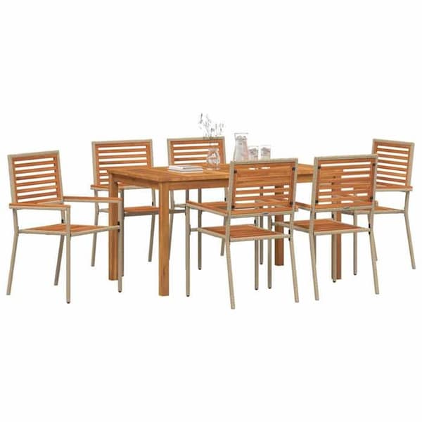 Maison Exclusive - 7 dele have spisebordssæt Beige beige