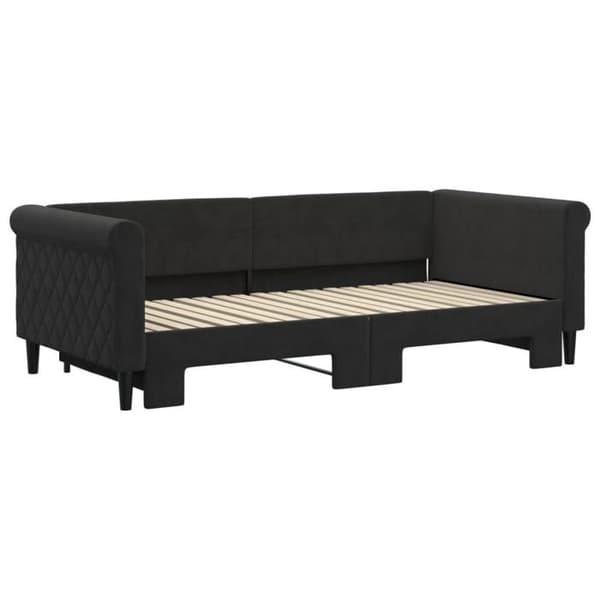 Maison Exclusive - Sengebænk med sort sovesofa 90x190 cm velour
