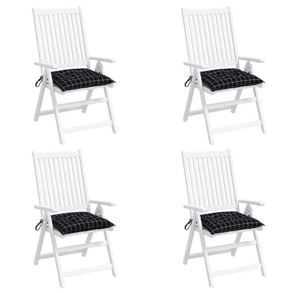 Maison Exclusive - Stolepuder sæt af 4 sorte tern 50x50x7 cm Svart