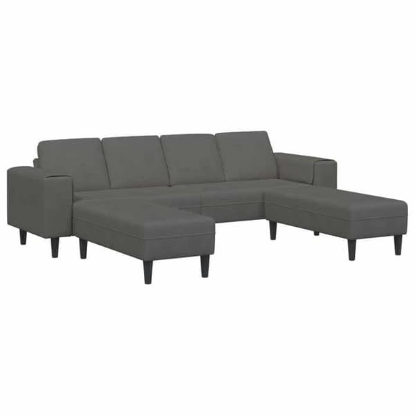 Maison Exclusive - Mörkgrå soffa 250 x 188 x 76 cm Tyg i ribbad sammet Mörkgrå