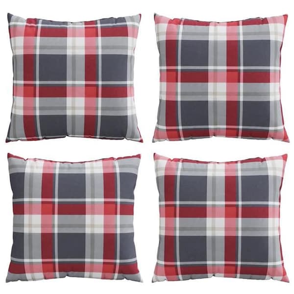 Maison Exclusive - Sofa puder 4 stk. rød ternet 40 x 40 cm i stof
