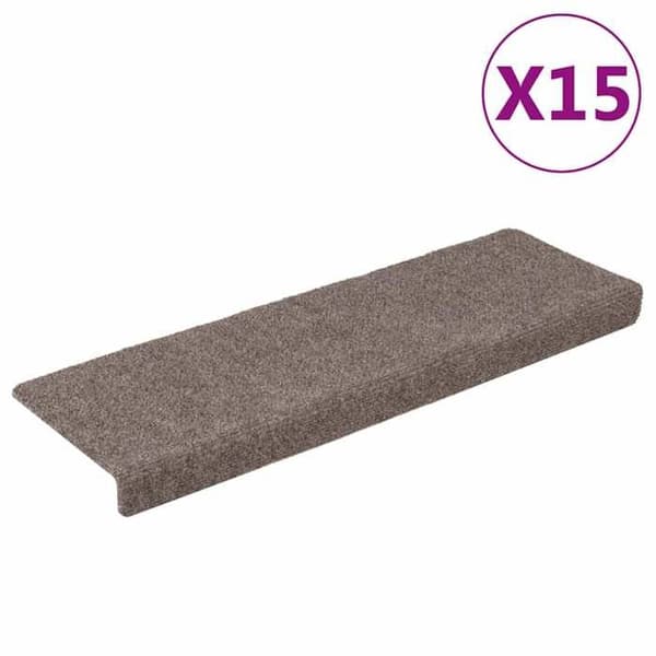 Maison Exclusive - Självhäftande trappmattor 15 stycken 65 x 21 x 4 cm Beige Rektangulär kant
