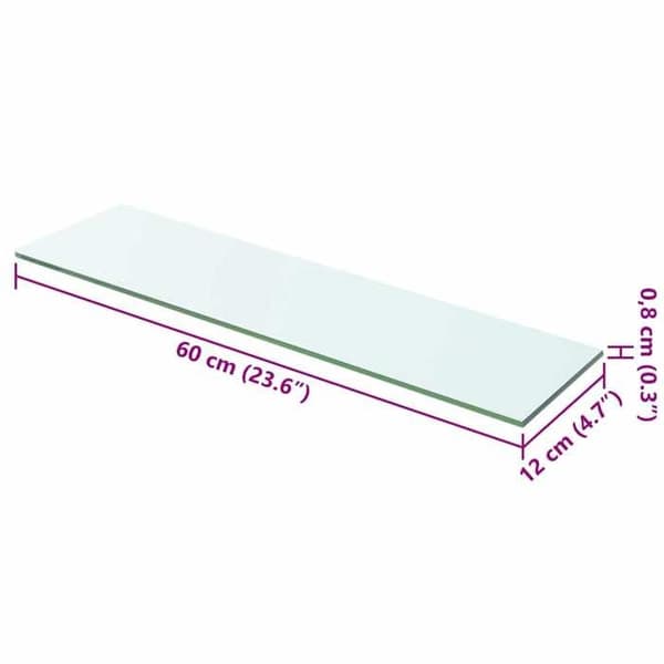 Maison Exclusive - Hyllpaneler 2 st Glas Transparent 60 x 12 cm Transparent