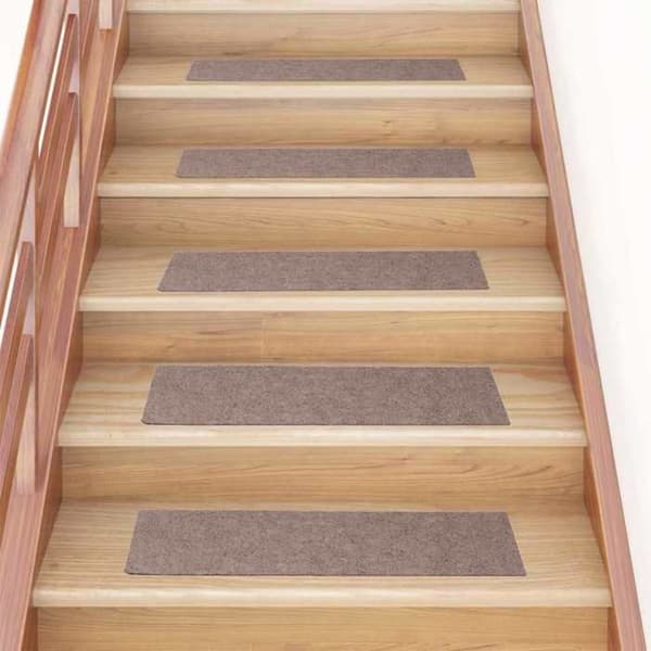 Maison Exclusive - Selvklæbende trappetæpper 30 stk. 76 x 20 cm Lys brun Rektangulær