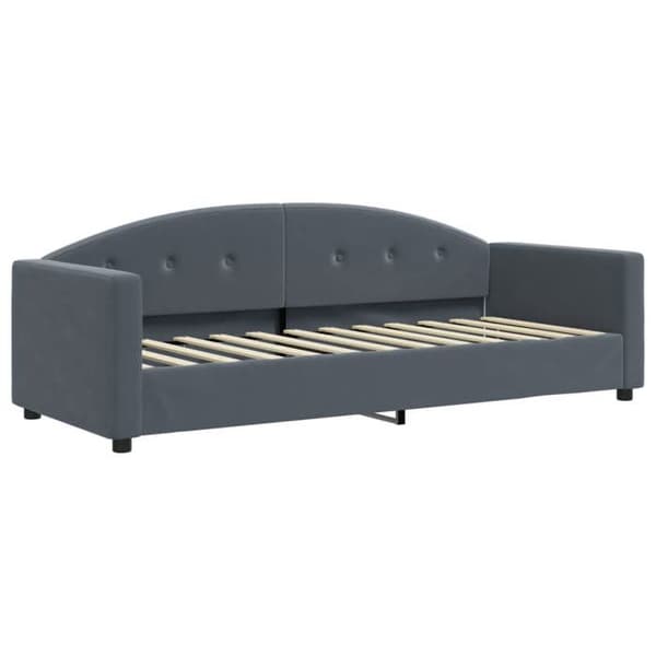 Maison Exclusive - Dagbädd med utdragssäng och mörkgrå madrass 80x200cm sammet Mörkgrå