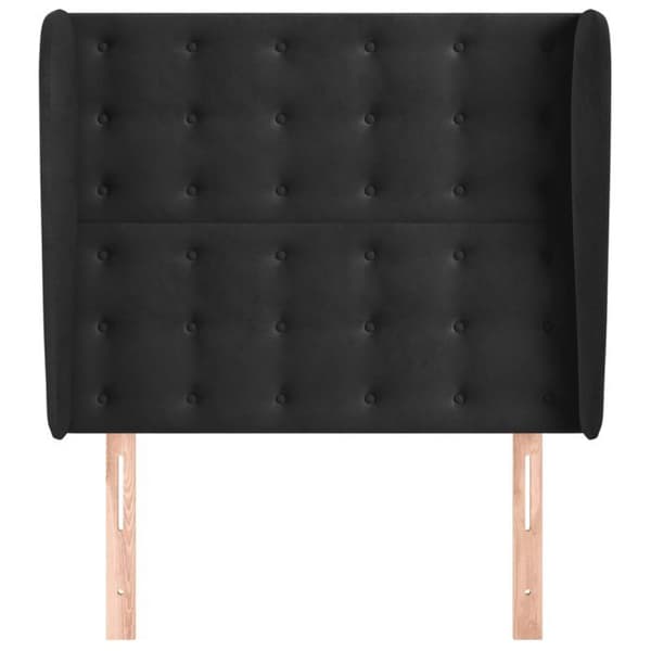 Maison Exclusive - Päätylevy korvilla Musta 103x23x118/128 cm Sametti svart