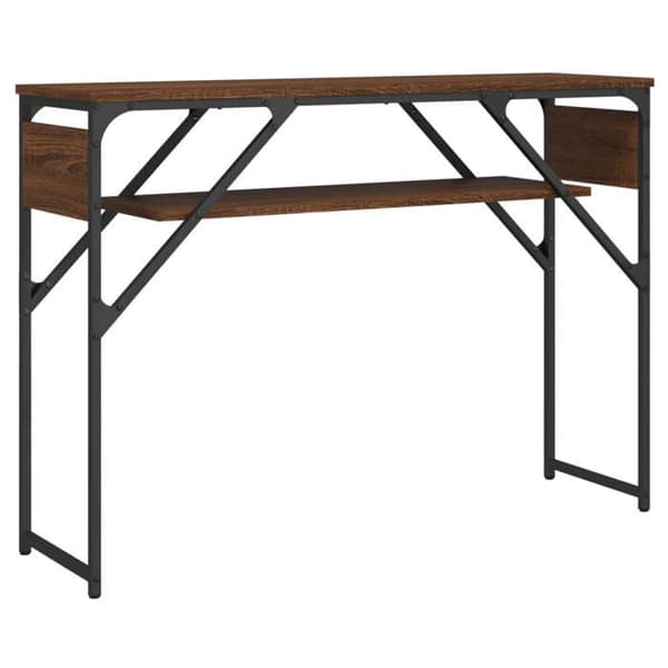 Maison Exclusive - Konsolbord med hylde i brunt egetræ 105x30x75 cm
