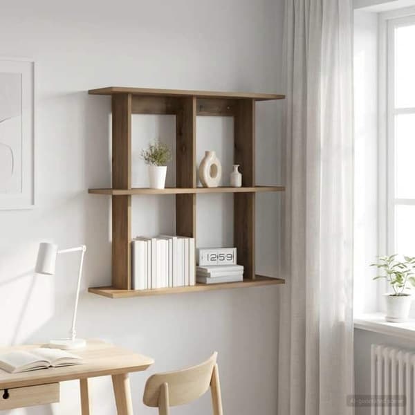 Maison Exclusive - Væghylde Montering væg Eg håndlavet 80 x 20 x 75 cm