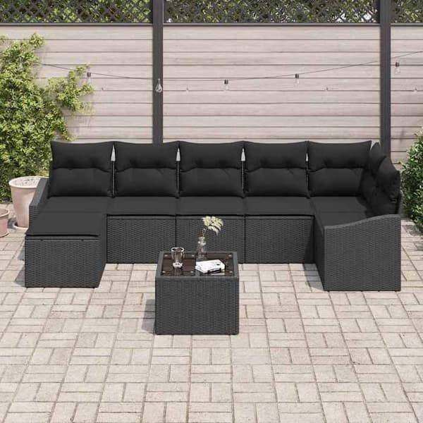 Maison Exclusive - 8 stk. have-sofa sæt i sort polyrotin