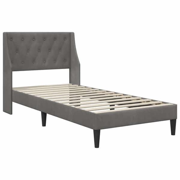 Maison Exclusive - Sängram med madrass Mörkgrå 100 x 200 cm Sammet