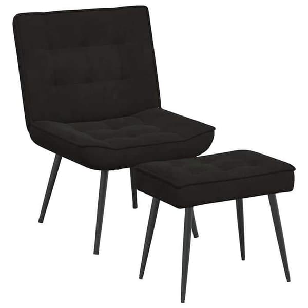 Maison Exclusive - Afslapningsstol med skammel Sort Velour