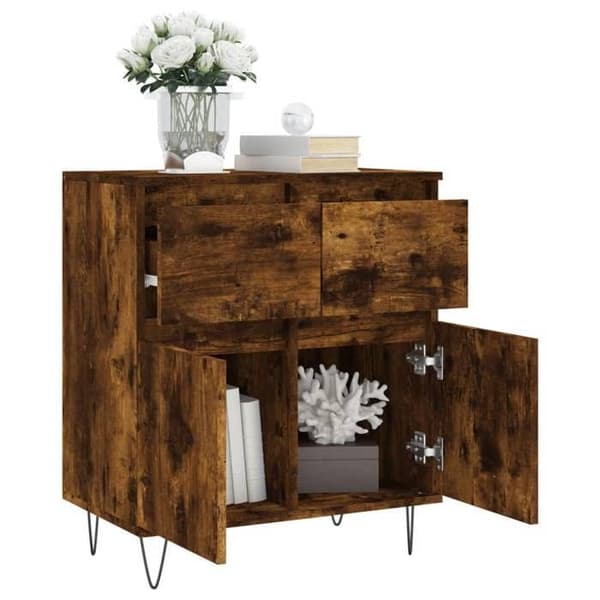 Maison Exclusive - Buffé Ek rökt 60x35x70 cm Ingenjörsträ