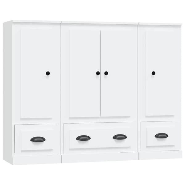 Buffet - Maison Exclusive - 3 dele - Hvid - Ingeniørtræ